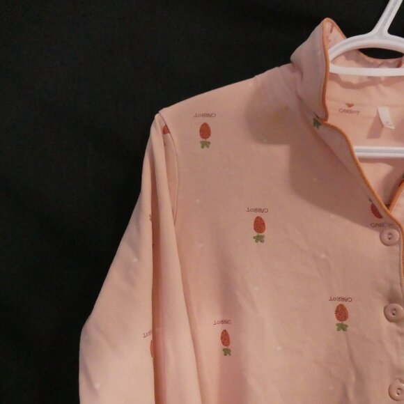 Unbranded | medium | Charming Carrot Pattern Long Sleeve Pajama Top W/ Pocket - Picture 3 of 14